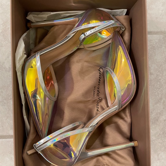 GIANVITO ROSSI Hologram 110mm Leather PVC Size 38 1/2 - Picture 12 of 12